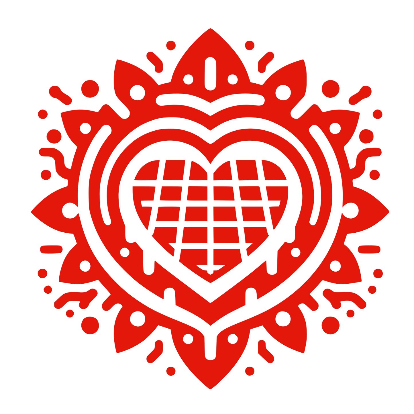Mandala Heart Floral Logo #E3170A