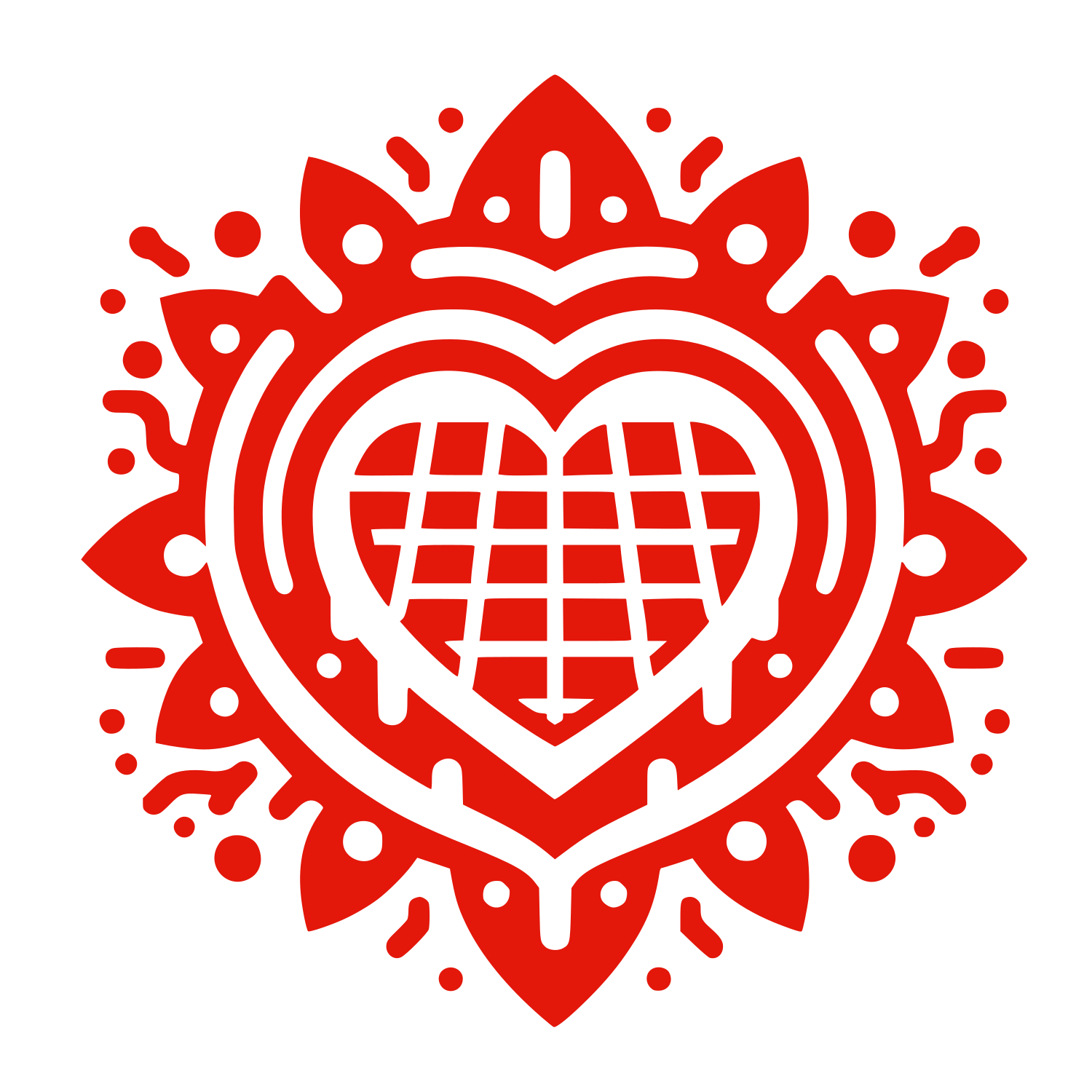 Mandala Heart Floral Logo #E3170A