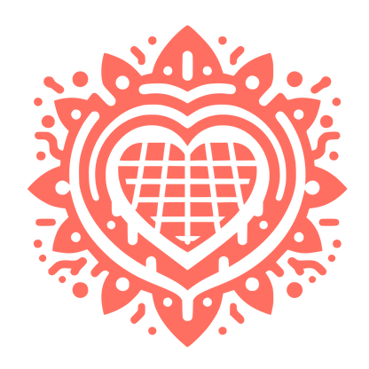 Mandala Heart Floral Logo #FF6F61