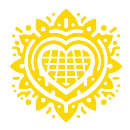 Mandala Heart Floral Logo #FFD700