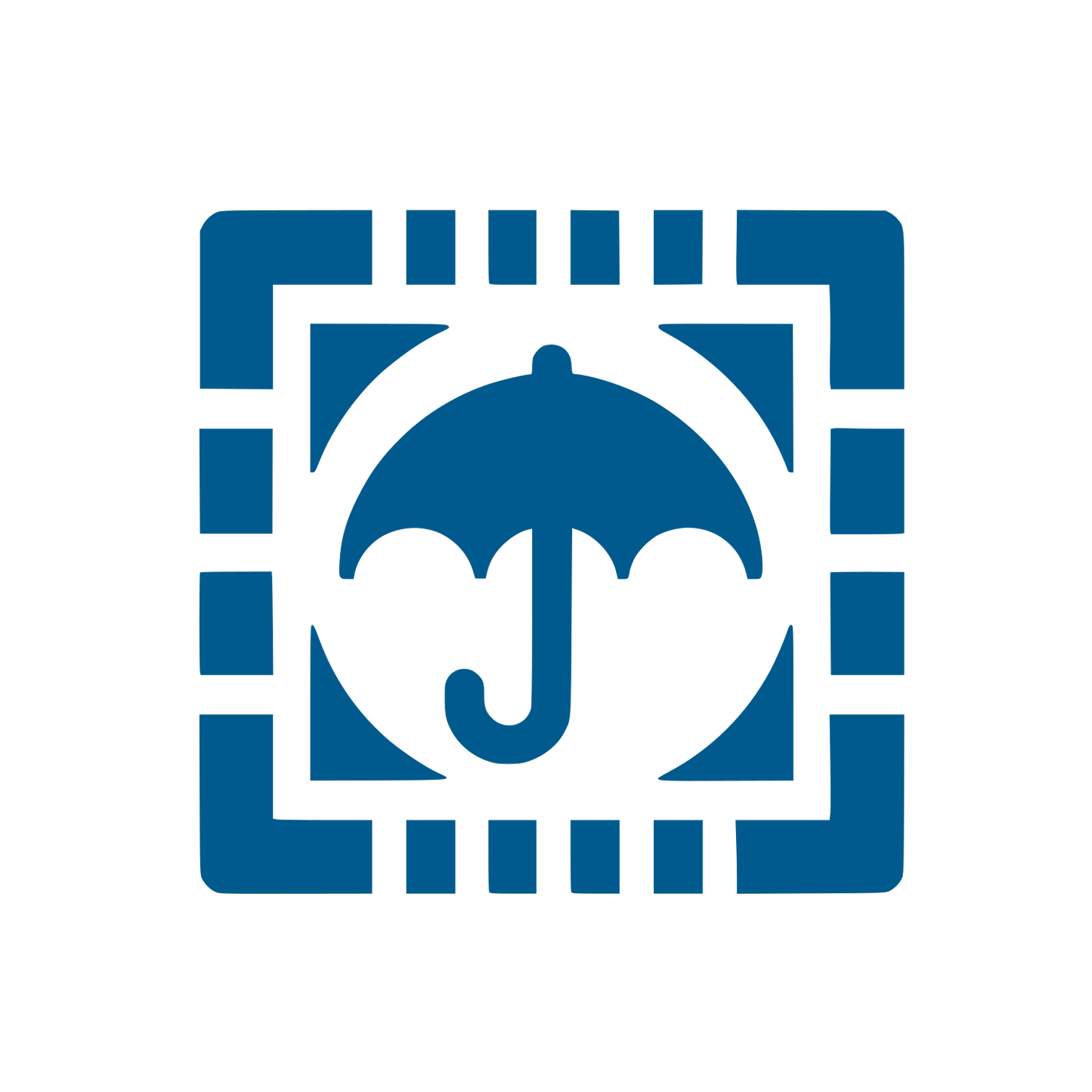 Umbrella in Square Logo #005A8D