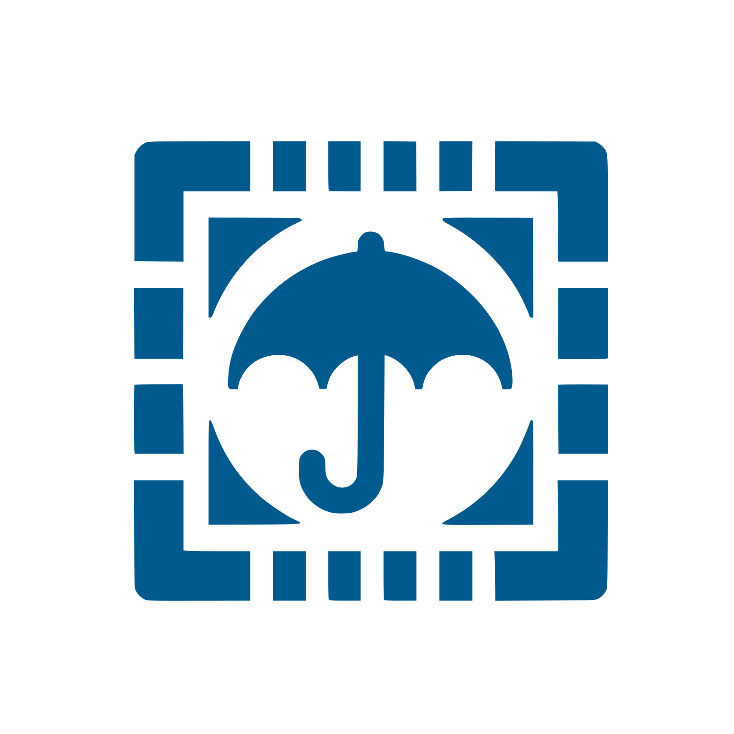 Umbrella in Square Logo #005A8D