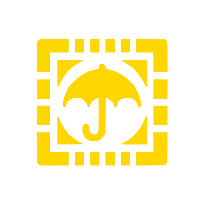 Umbrella in Square Logo #FFD700