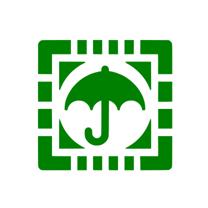 Umbrella in Square Logo #008000