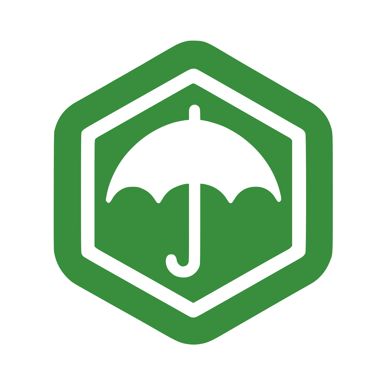 Umbrella Shield Protection Logo #388E3C