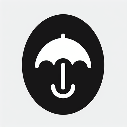 Smiling Umbrella Face Logo