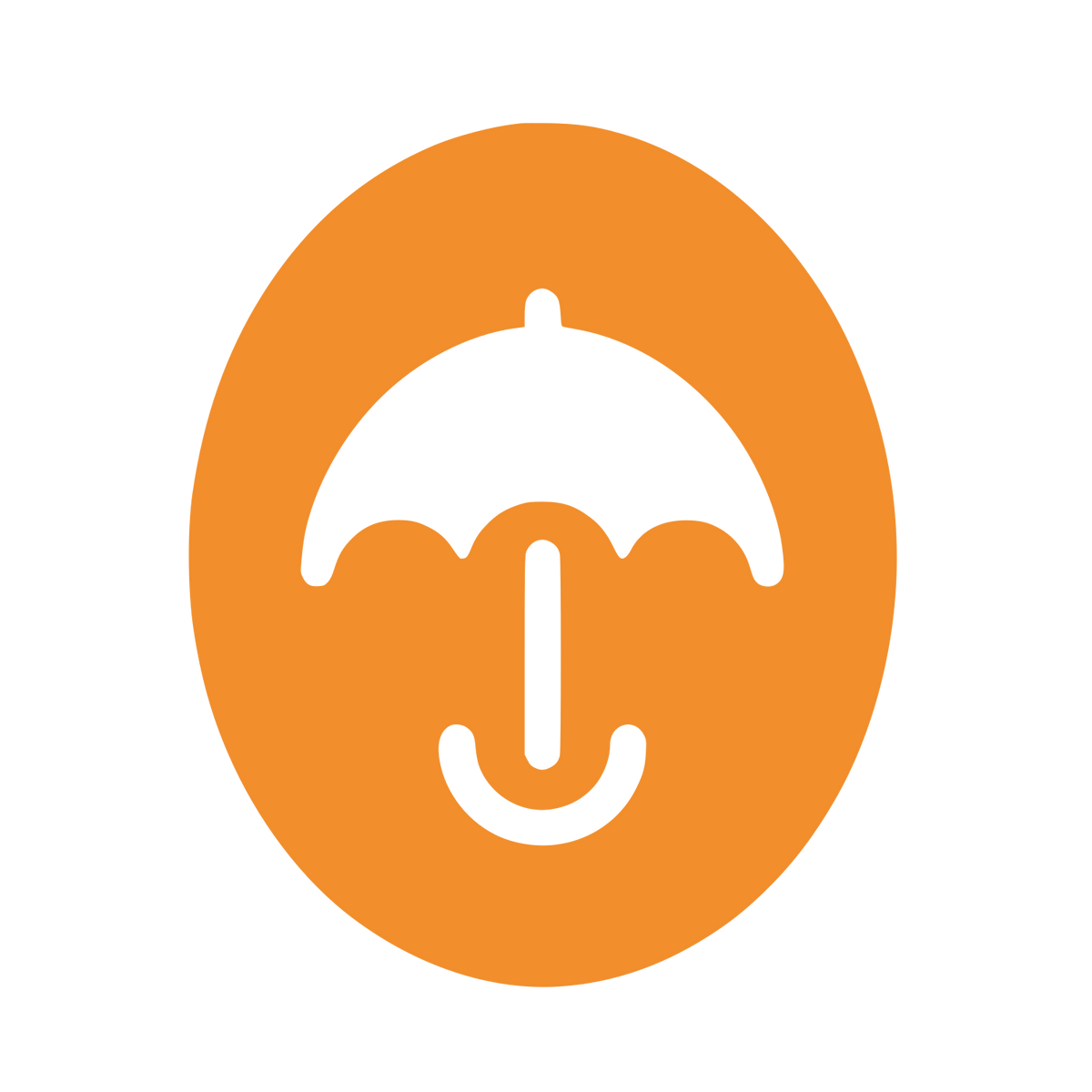 Smiling Umbrella Face Logo #F28E2B