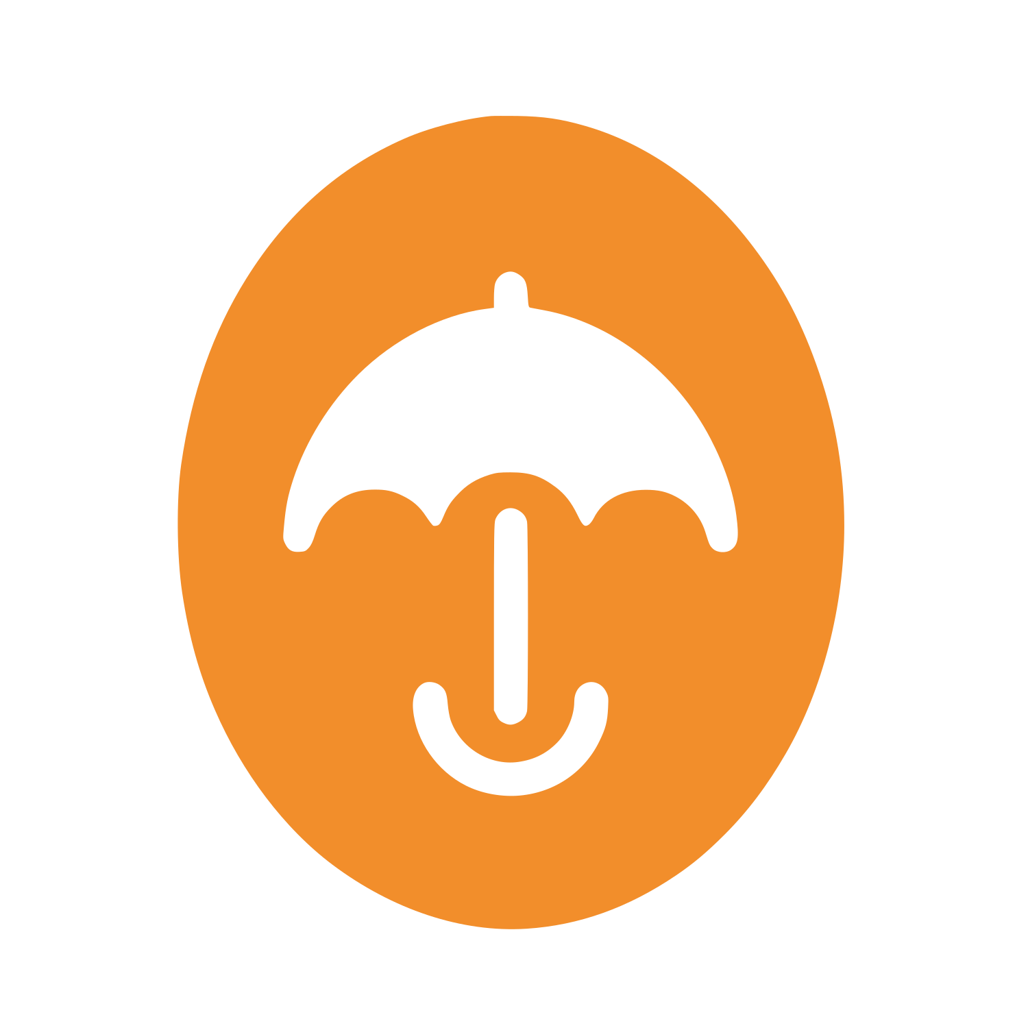 Smiling Umbrella Face Logo #F28E2B