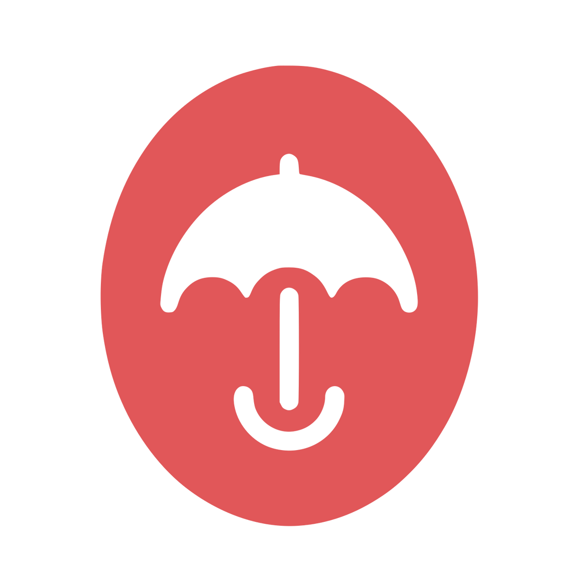 Smiling Umbrella Face Logo #E15759