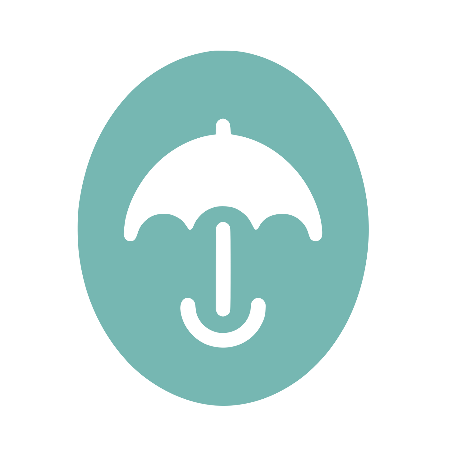 Smiling Umbrella Face Logo #76B7B2