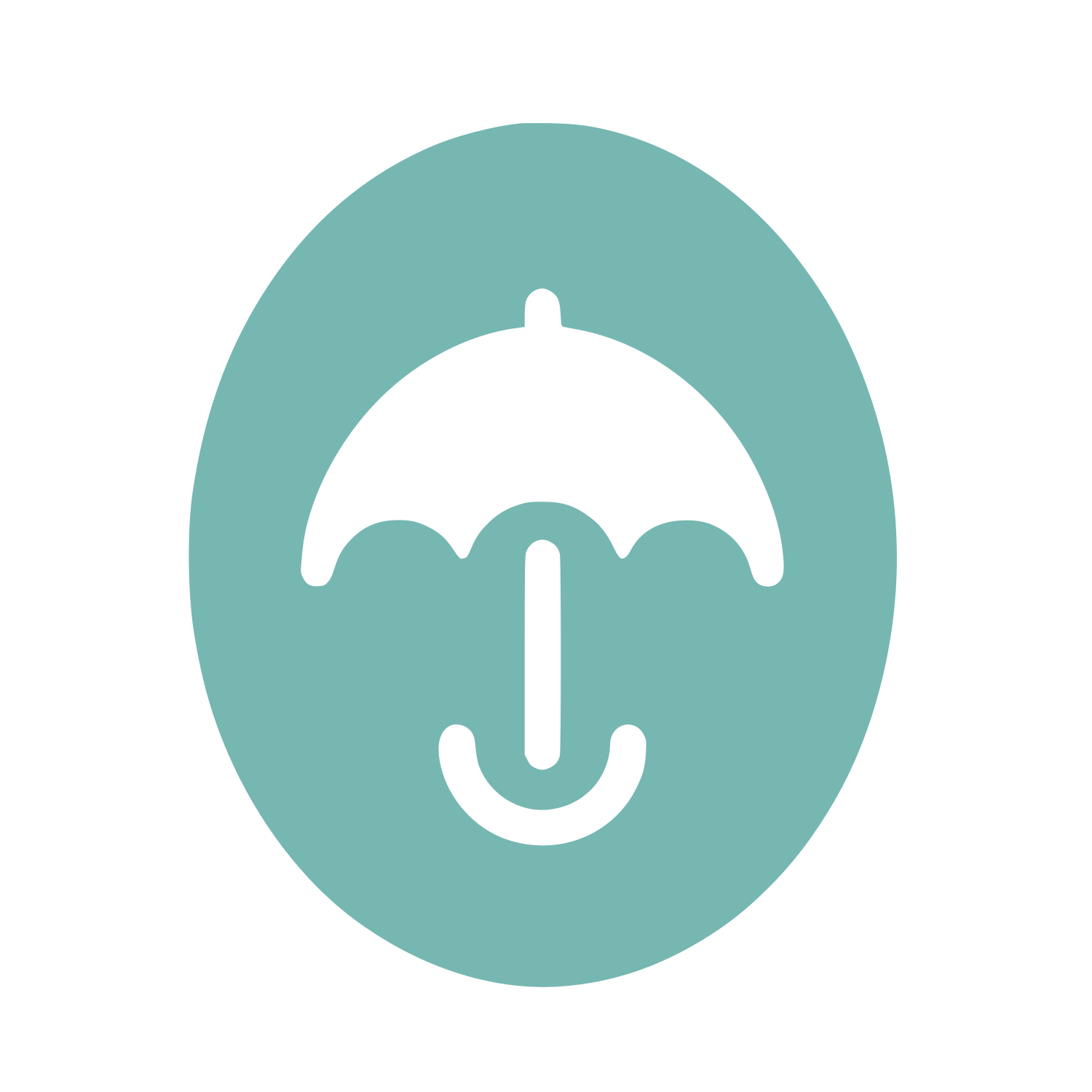 Smiling Umbrella Face Logo #76B7B2