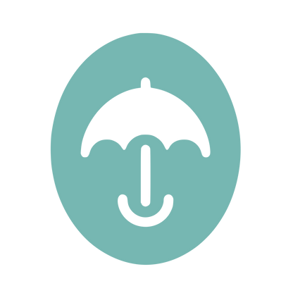 Smiling Umbrella Face Logo #76B7B2
