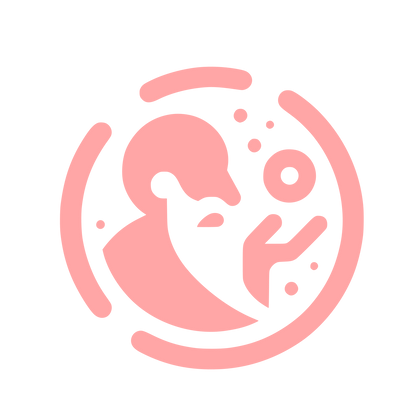 Logo with Scientist Figure #ffa6a6