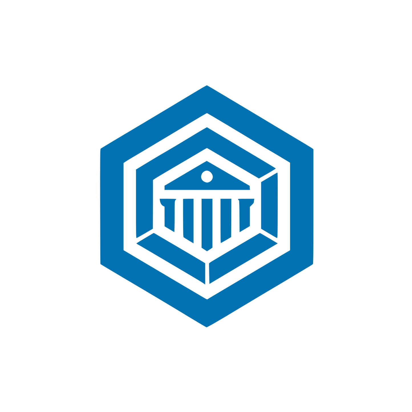 Hexagon Column Building Logo #0072B1