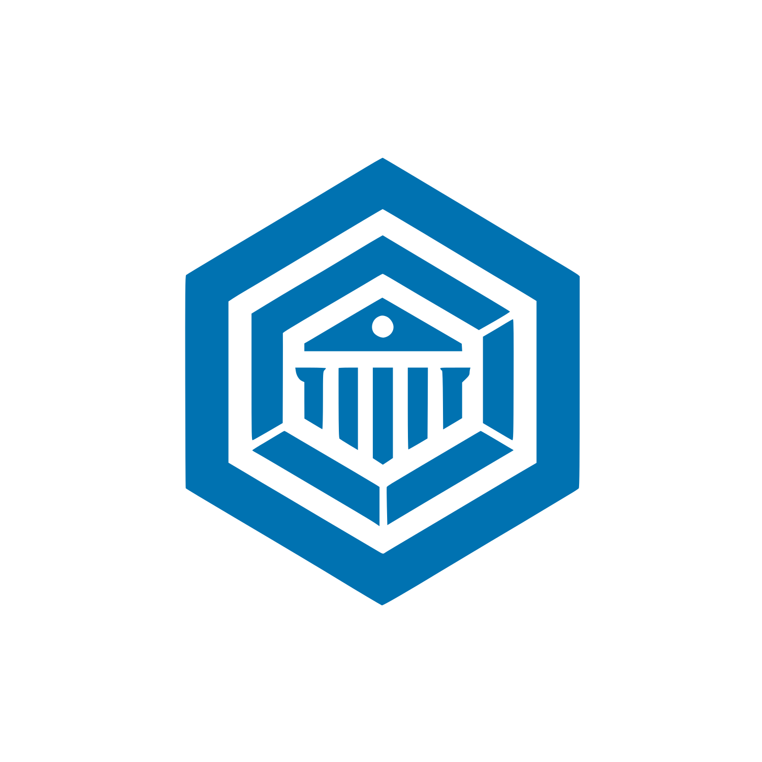 Hexagon Column Building Logo #0072B1