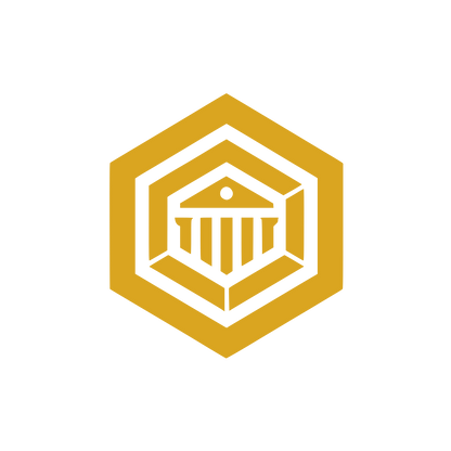 Hexagon Column Building Logo #DAA520