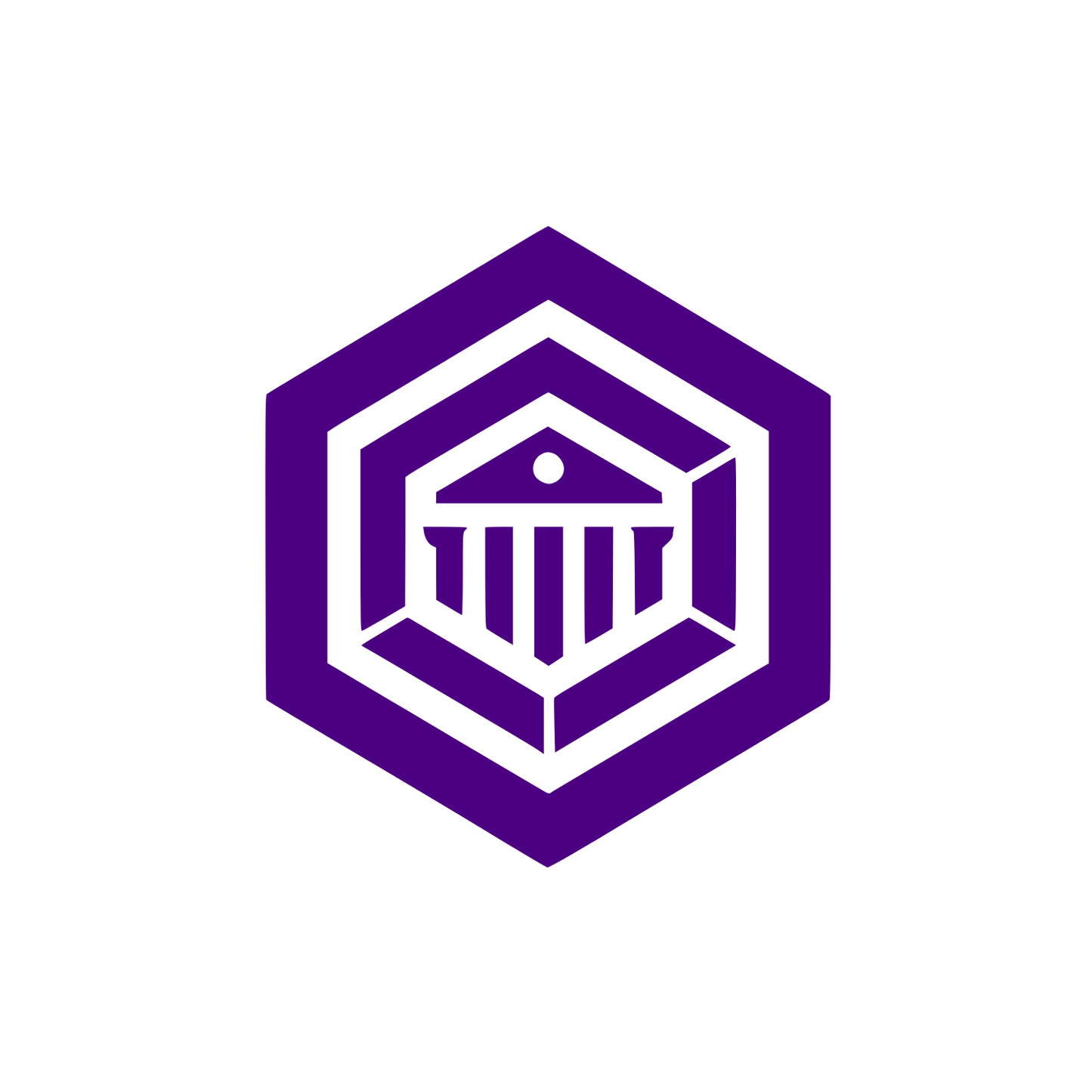 Hexagon Column Building Logo #4B0082