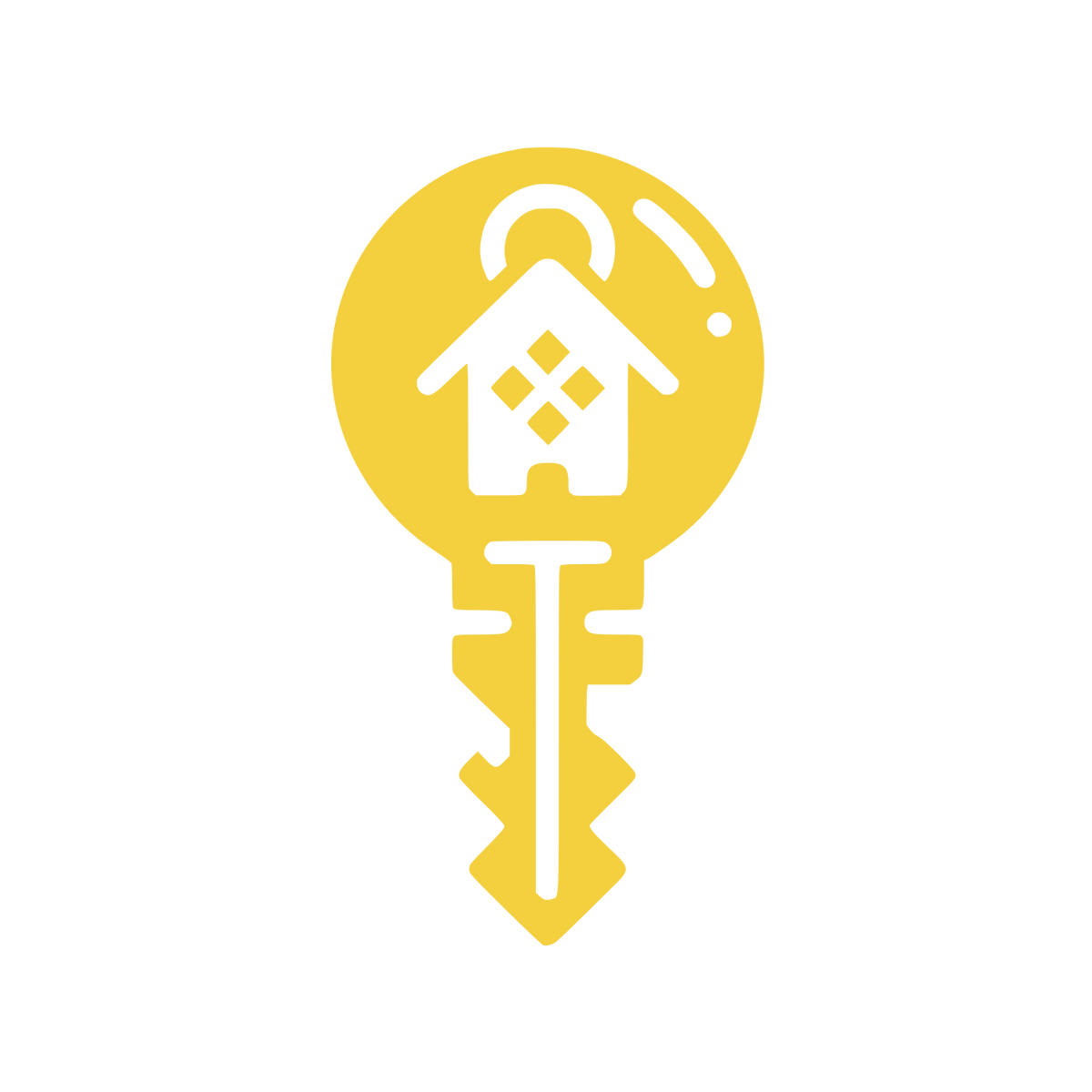 Key House Combination Logo #F4D03F