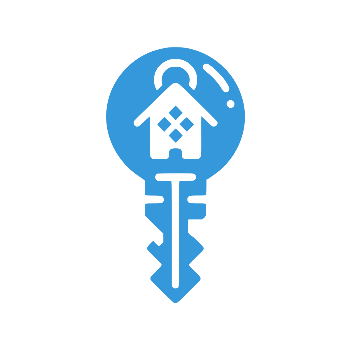 Key House Combination Logo #3498DB