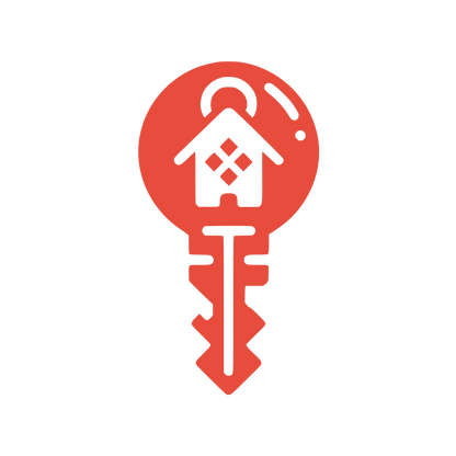 Key House Combination Logo #E74C3C