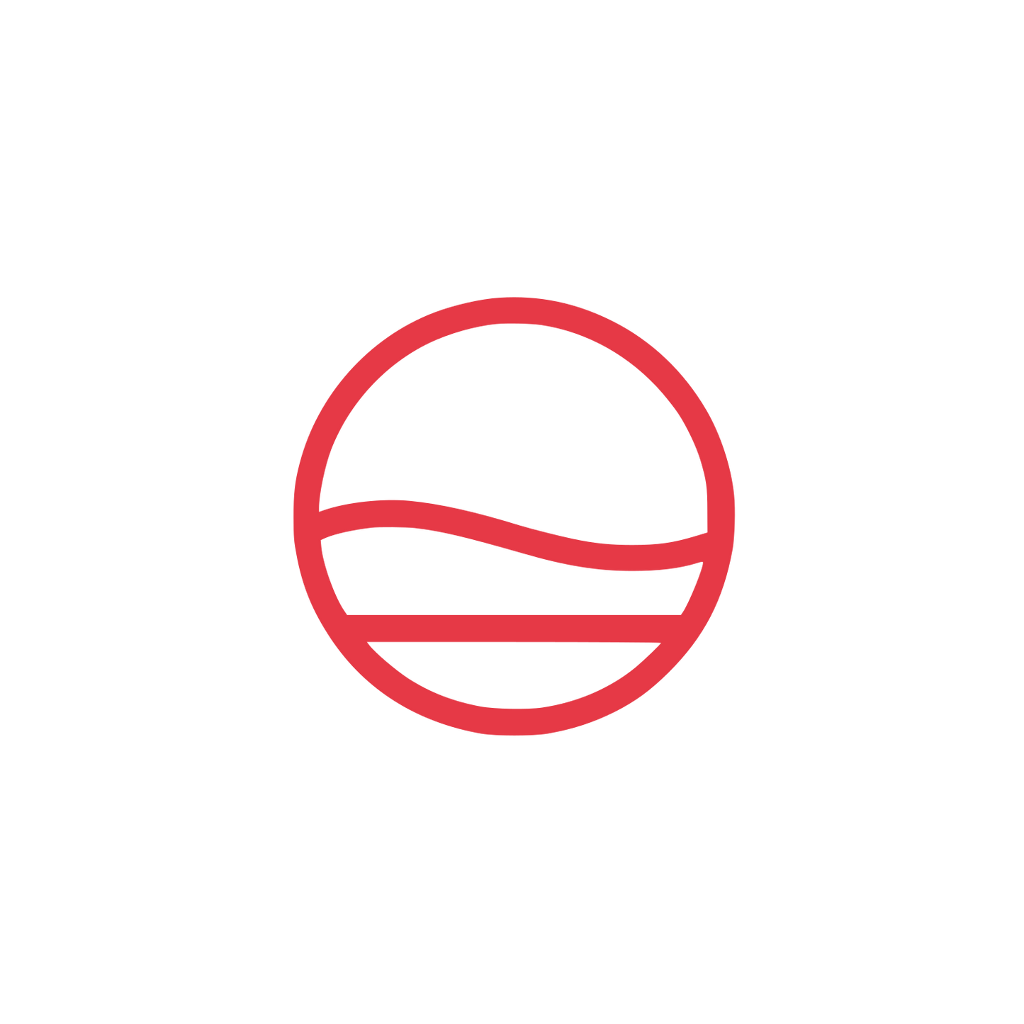 Sphere Curved Bands Logo #E63946