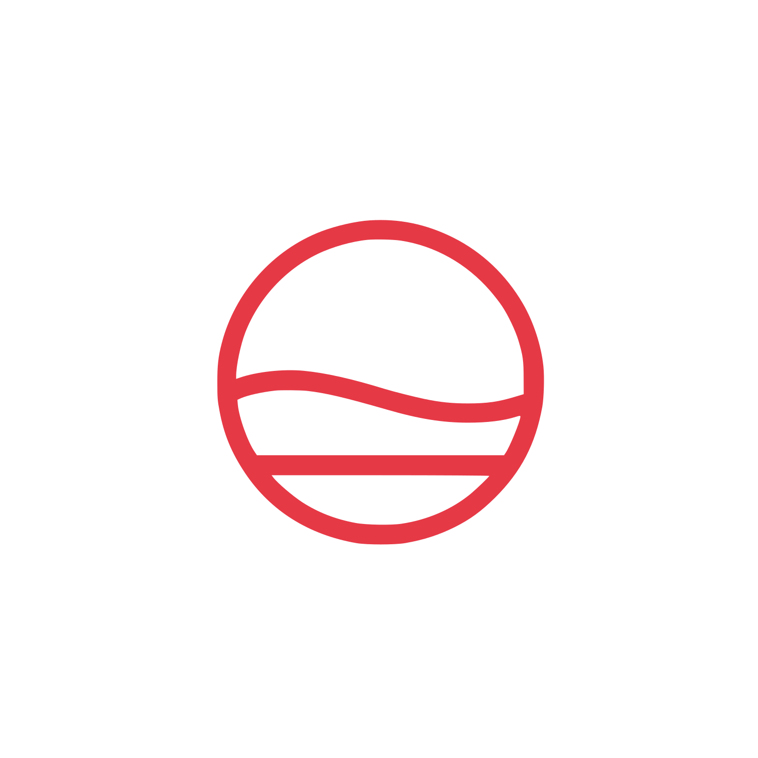 Sphere Curved Bands Logo #E63946