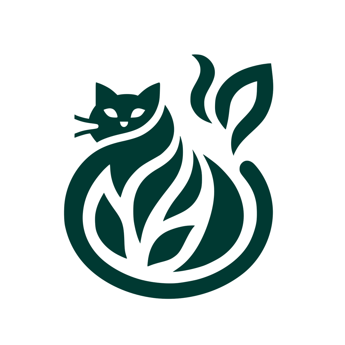 Cat Flames Logo #003932
