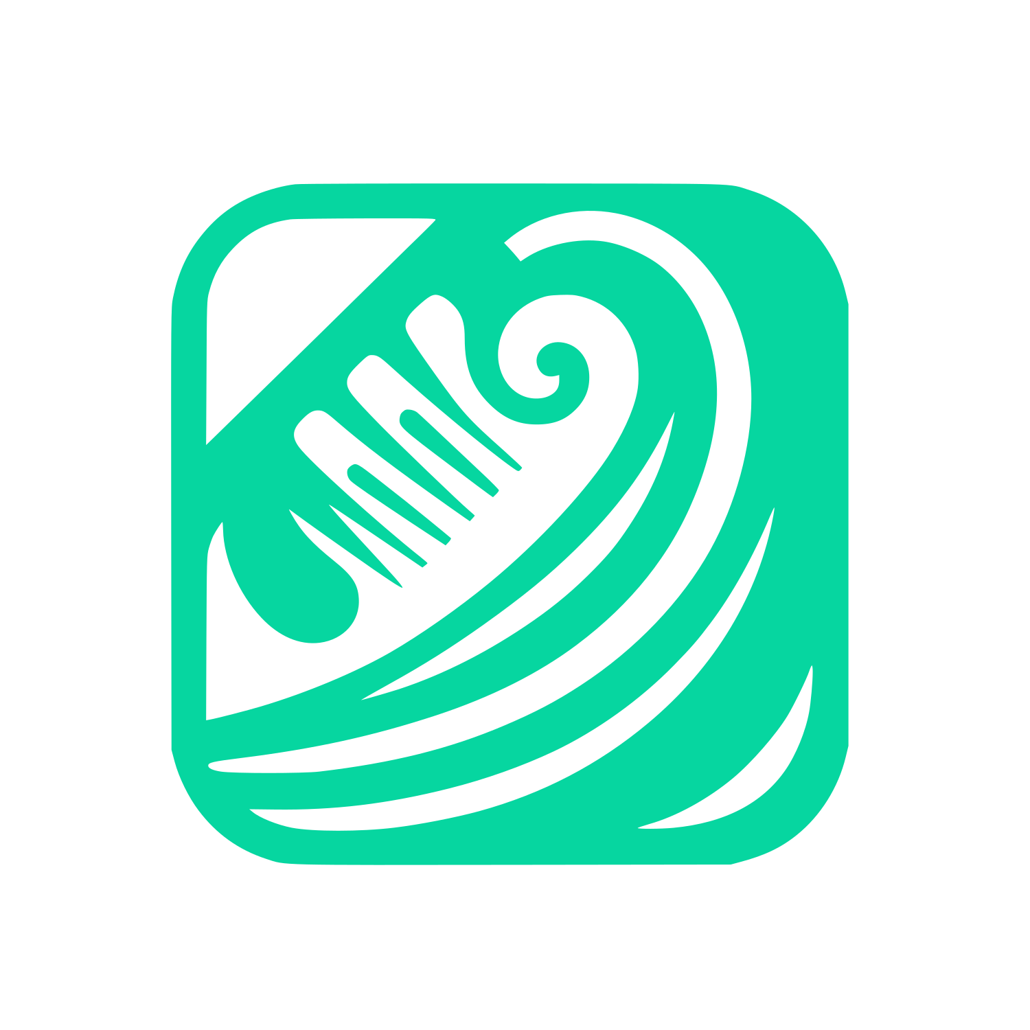Beauty Wave in Square Logo #06D6A0