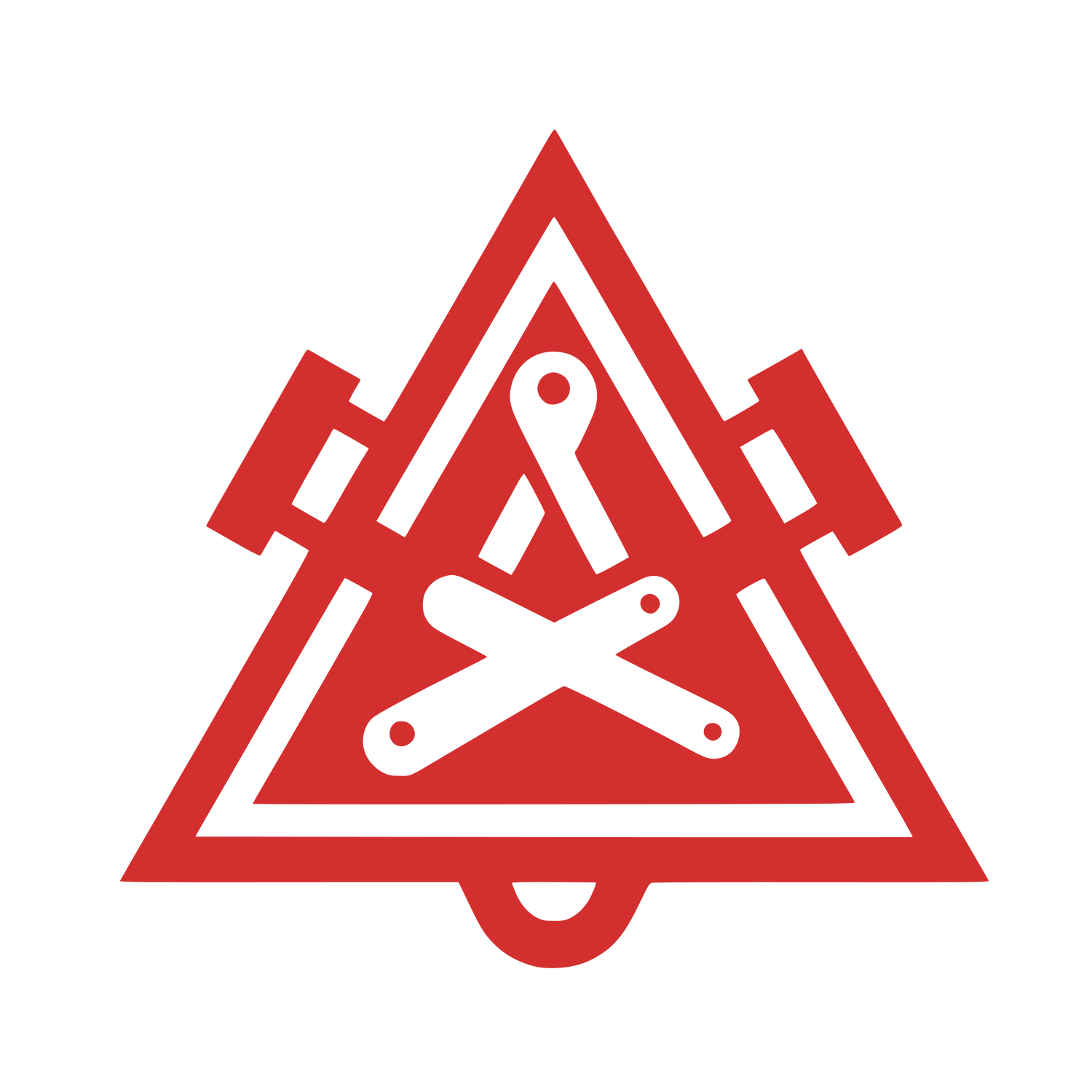 Triangle and Tools Logo #D32F2F