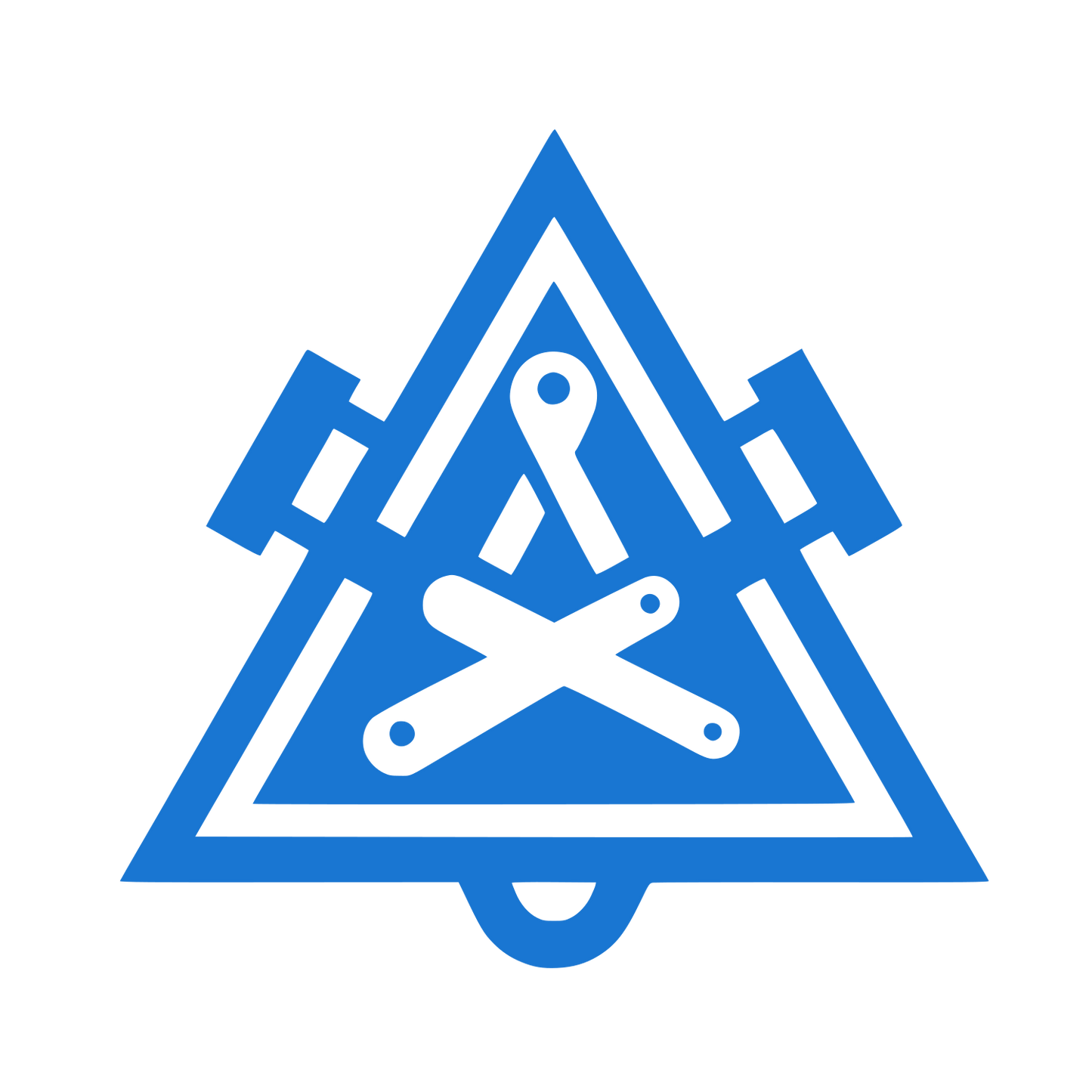 Triangle and Tools Logo #1976D2
