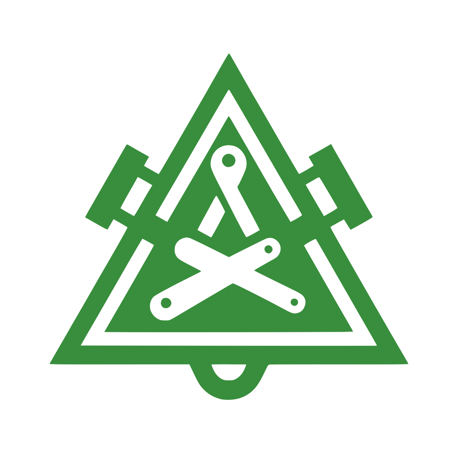 Triangle and Tools Logo #388E3C