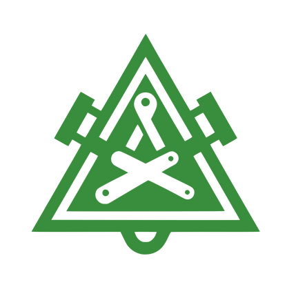 Triangle and Tools Logo #388E3C