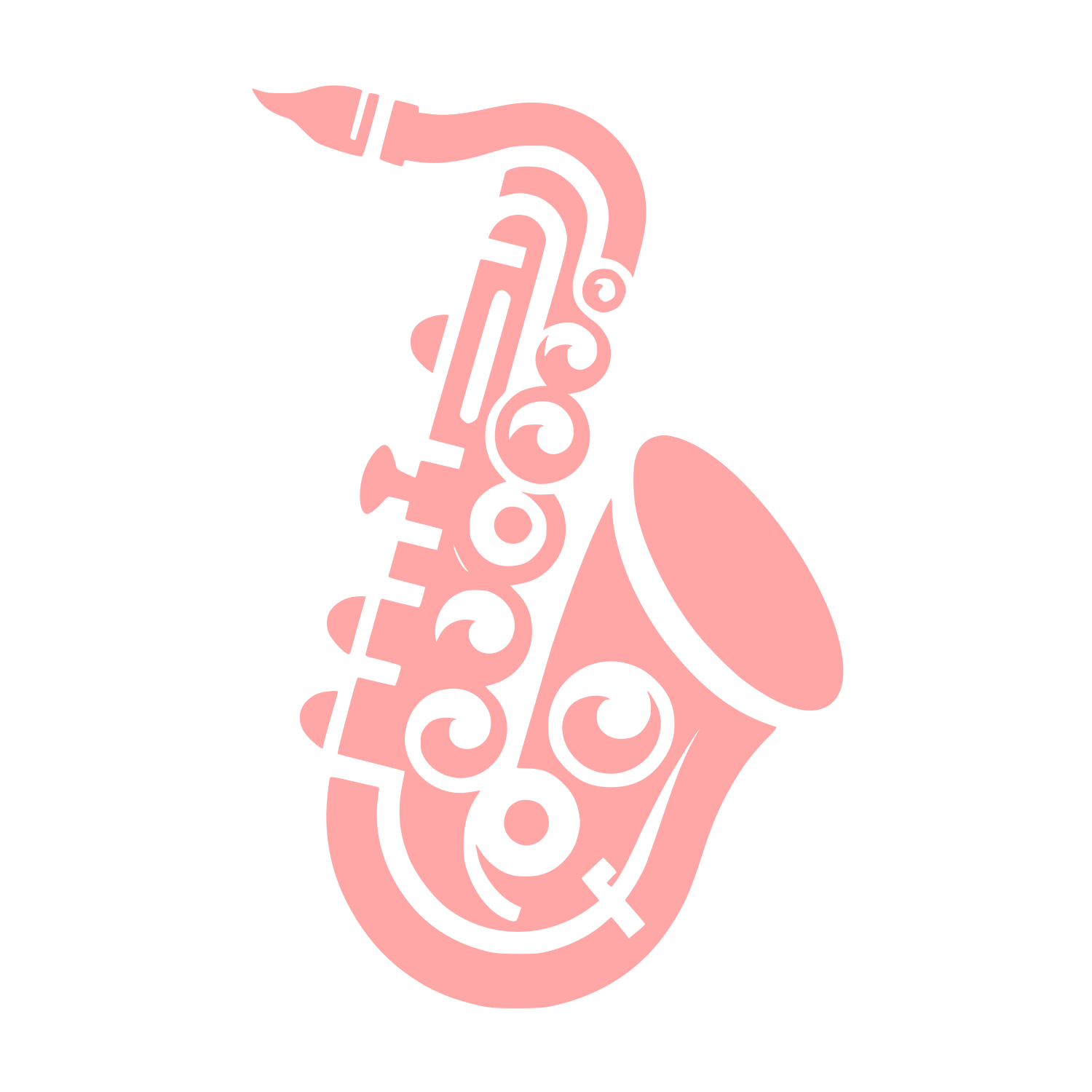Saxophone Logo Design #ffa6a6