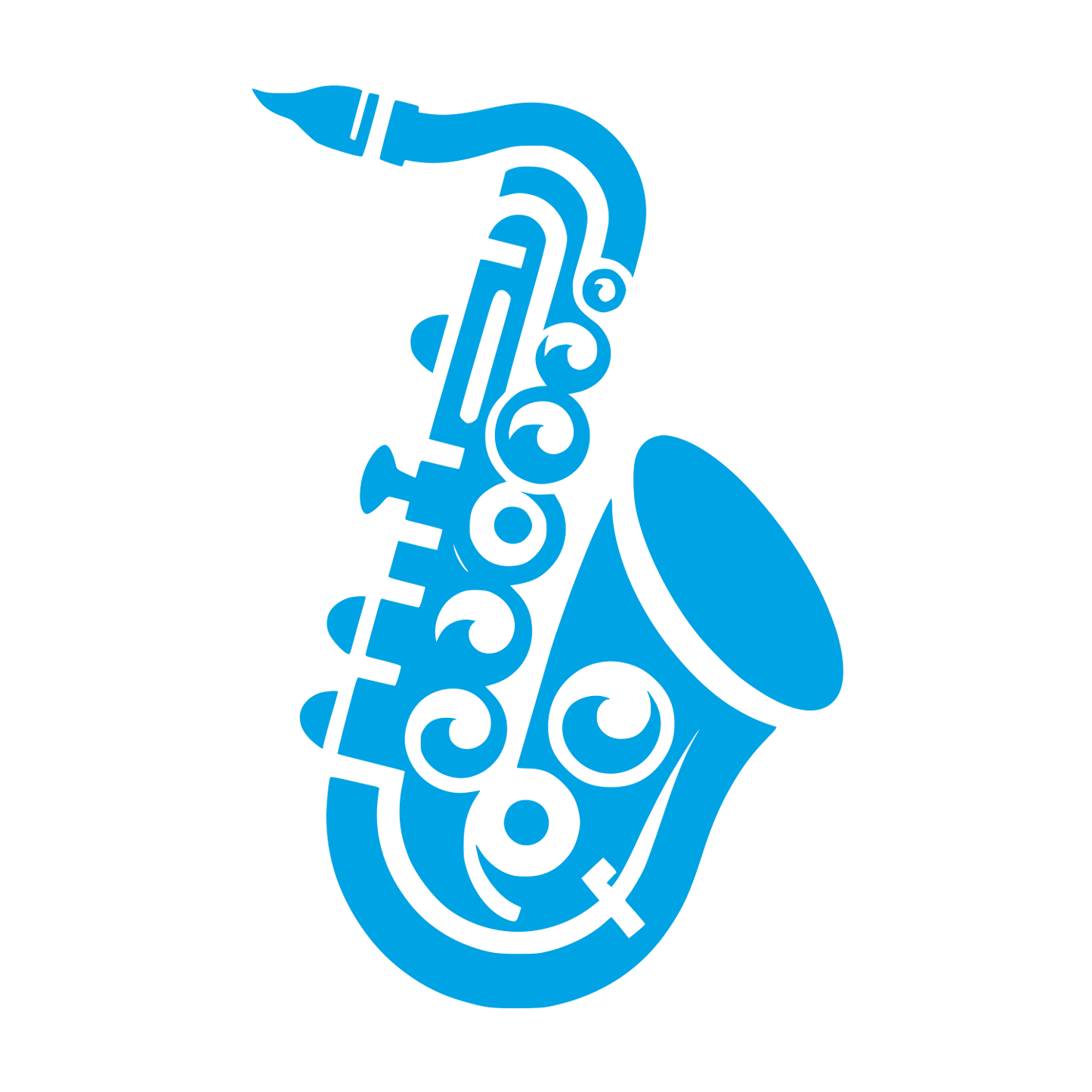 Saxophone Logo Design #00a3e4