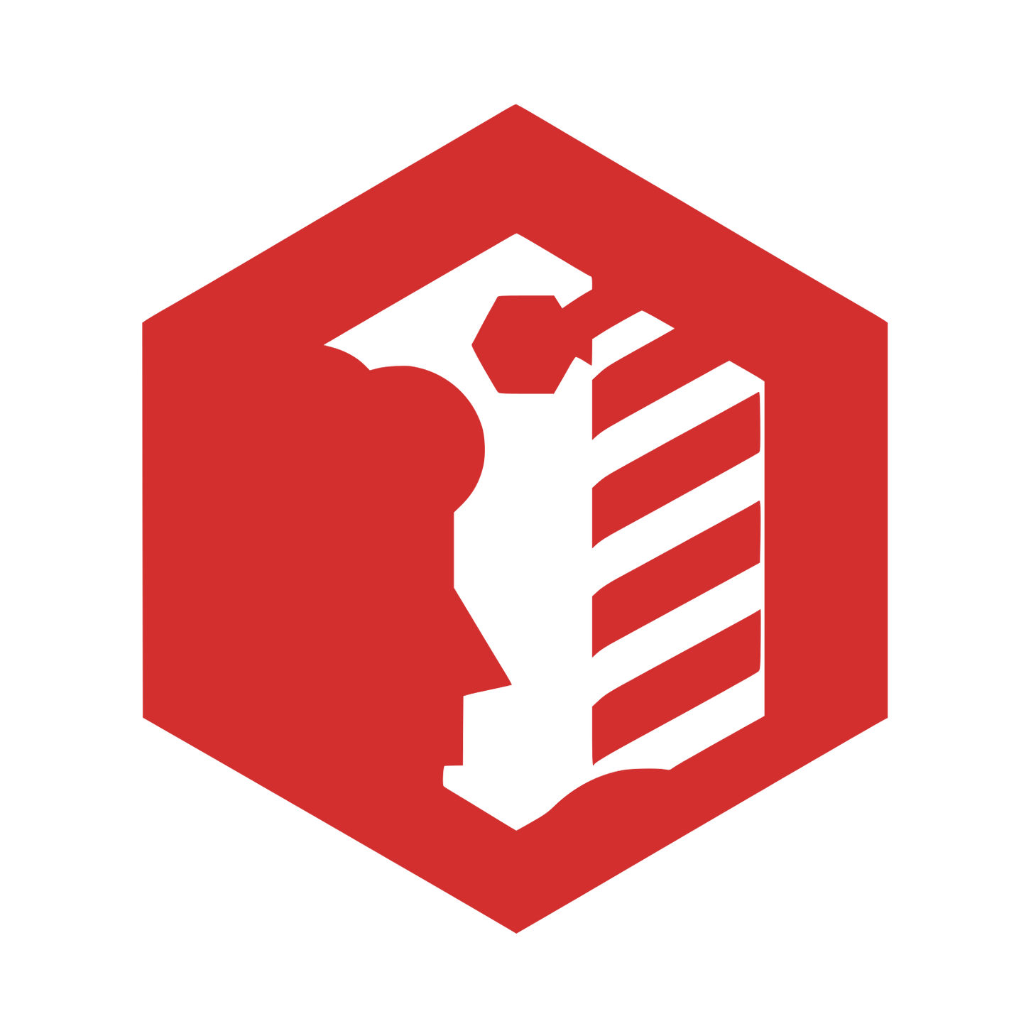 Hexagonal Person Icon #D32F2F