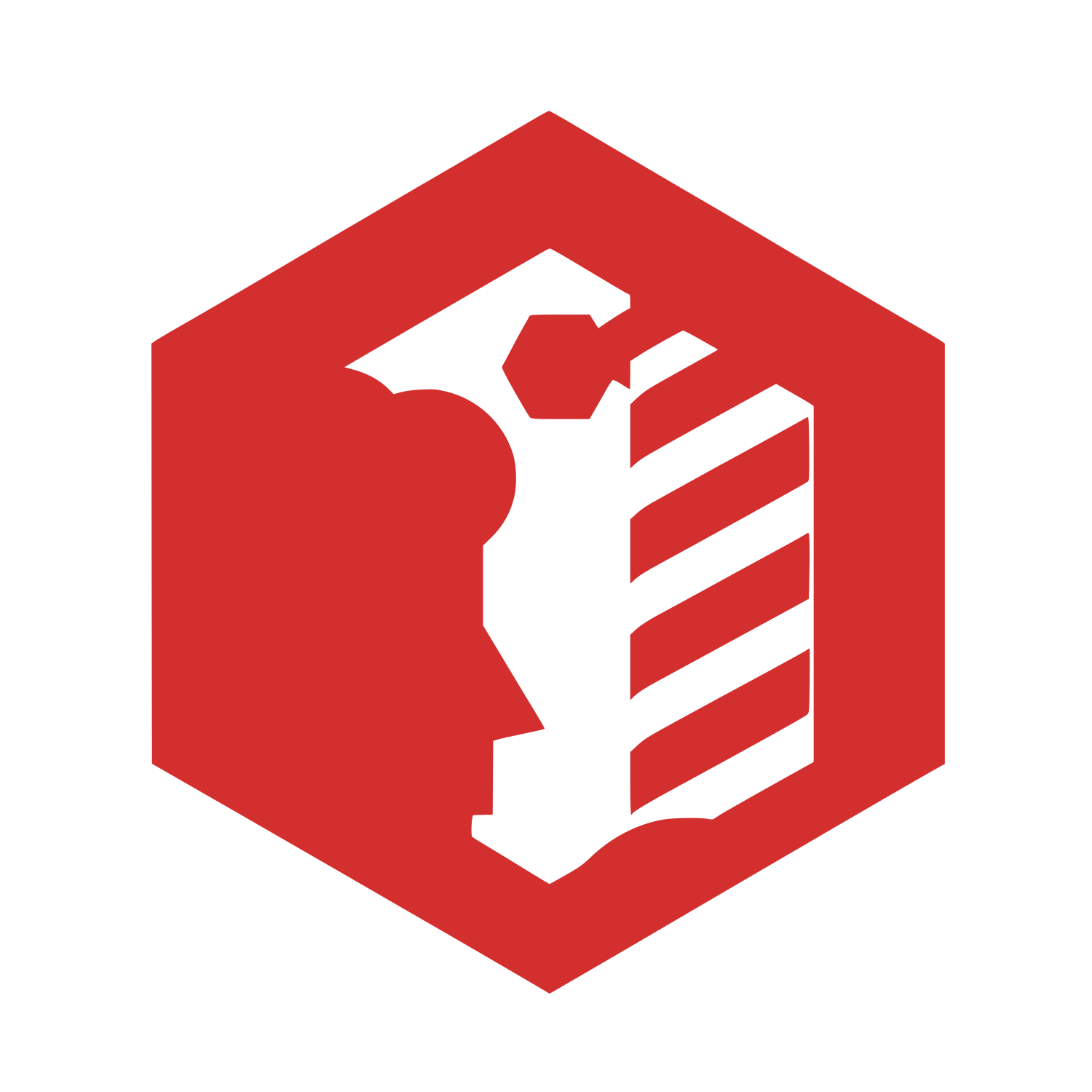 Hexagonal Person Icon #D32F2F