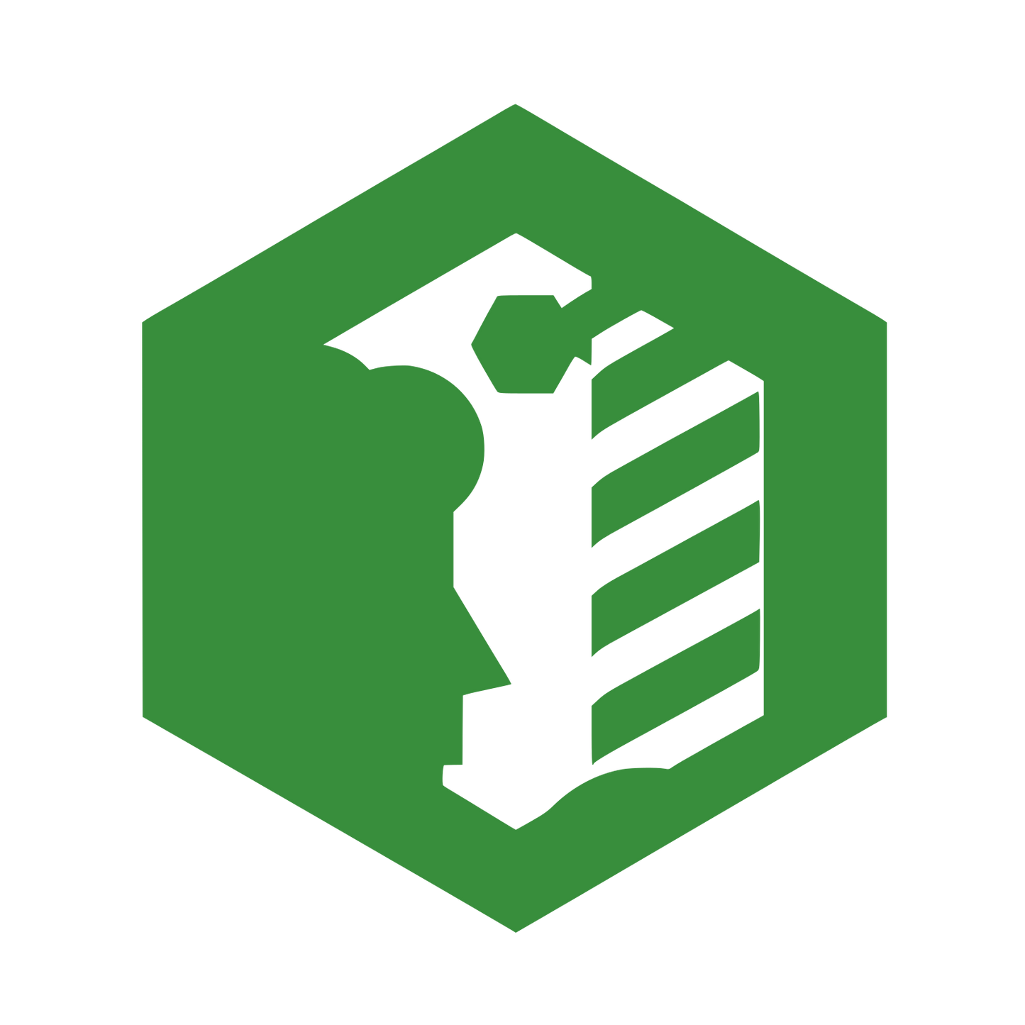 Hexagonal Person Icon #388E3C