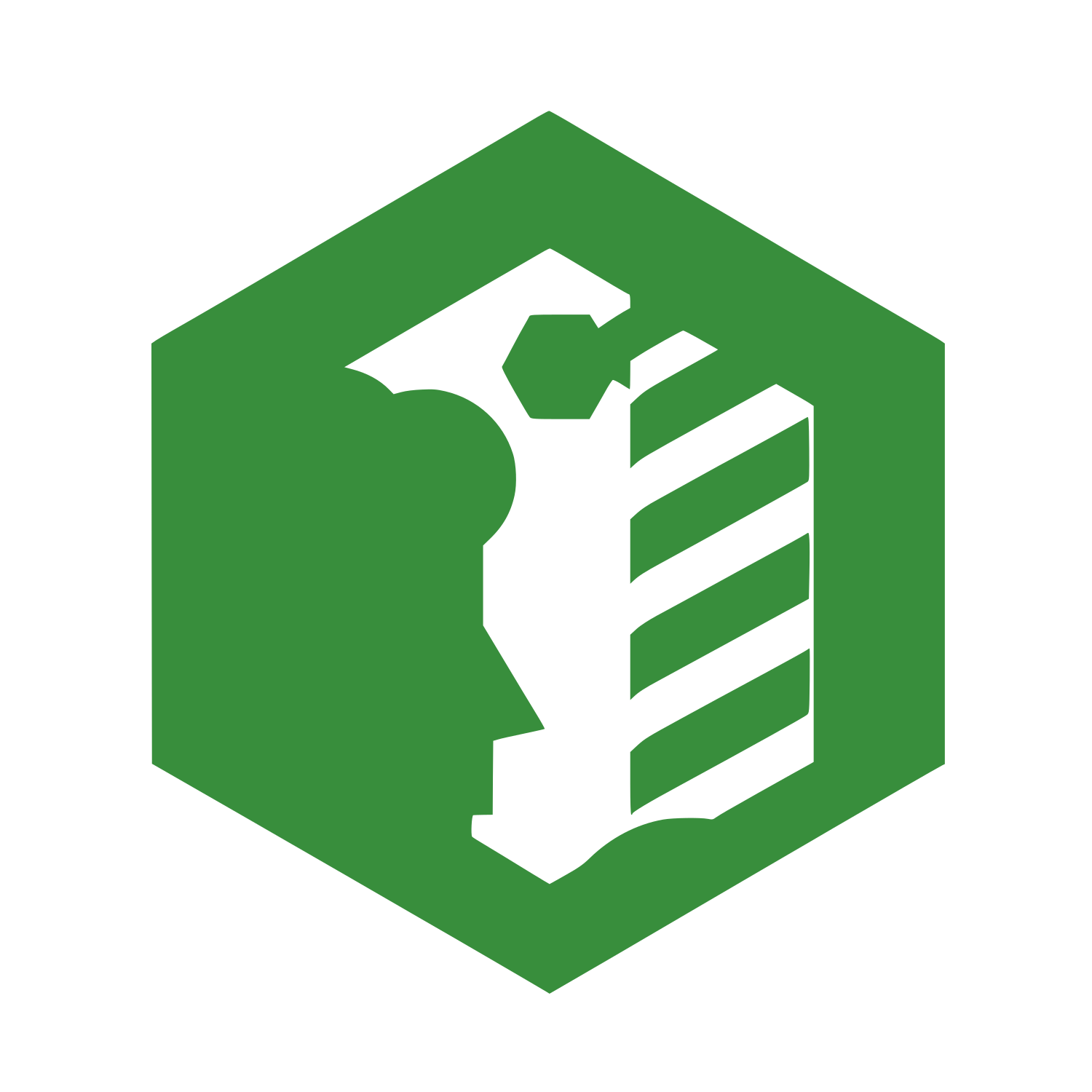 Hexagonal Person Icon #388E3C