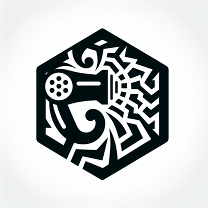 Hexagonal Hair Dryer Beauty Logo