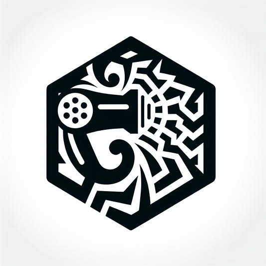 Hexagonal Hair Dryer Beauty Logo
