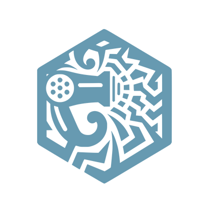 Hexagonal Hair Dryer Beauty Logo #679AB1