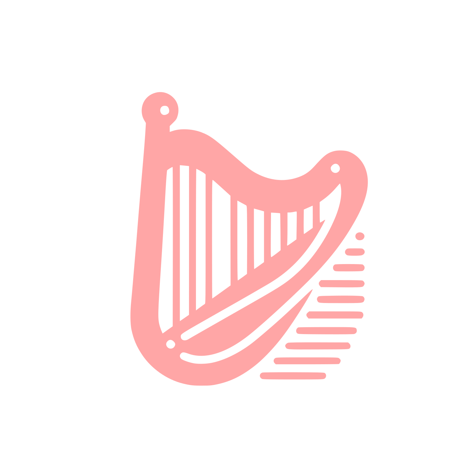 Harp Logo Design #ffa6a6