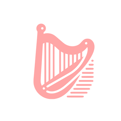Harp Logo Design #ffa6a6
