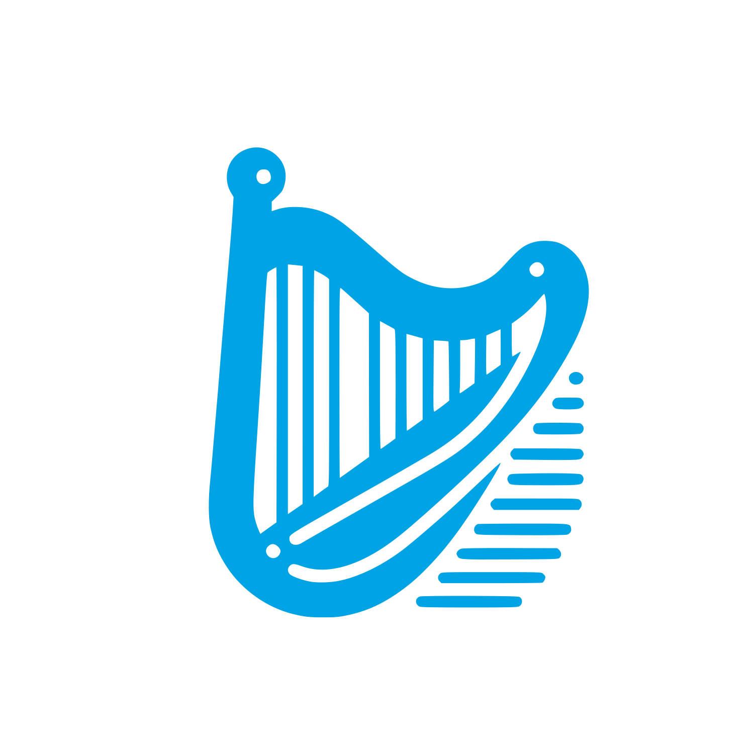 Harp Logo Design #00a3e4