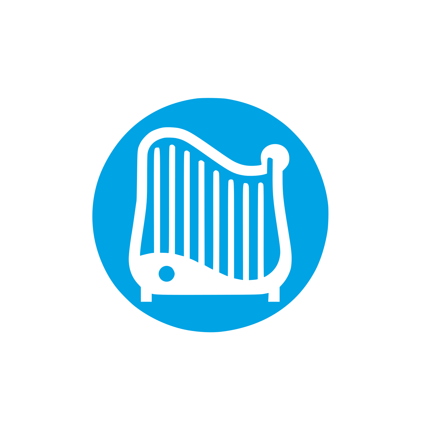 Logo with Harp Design #00a3e4