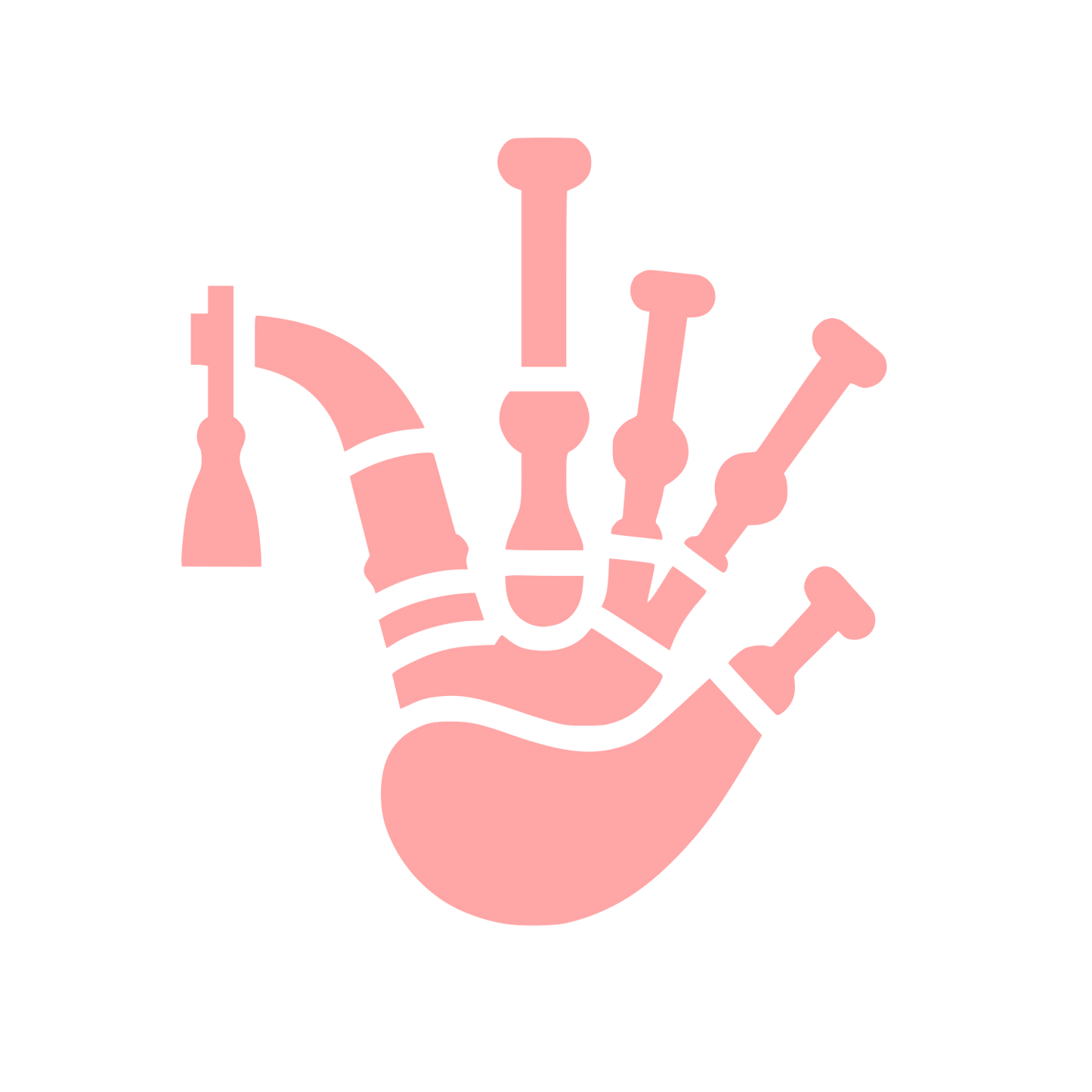 Bagpipe Hand Logo #ffa6a6