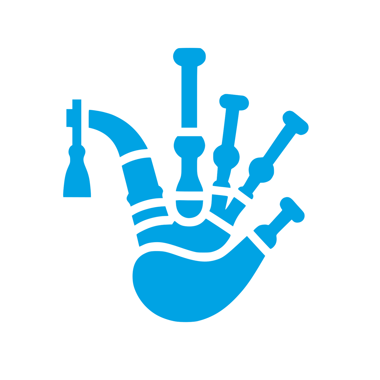 Bagpipe Hand Logo #00a3e4