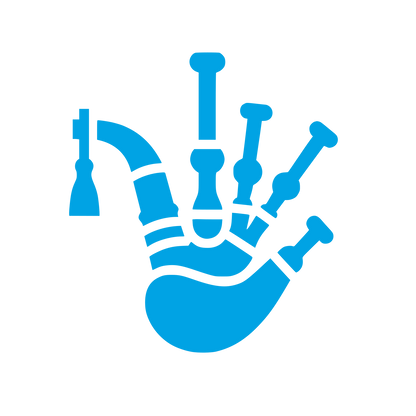 Bagpipe Hand Logo #00a3e4