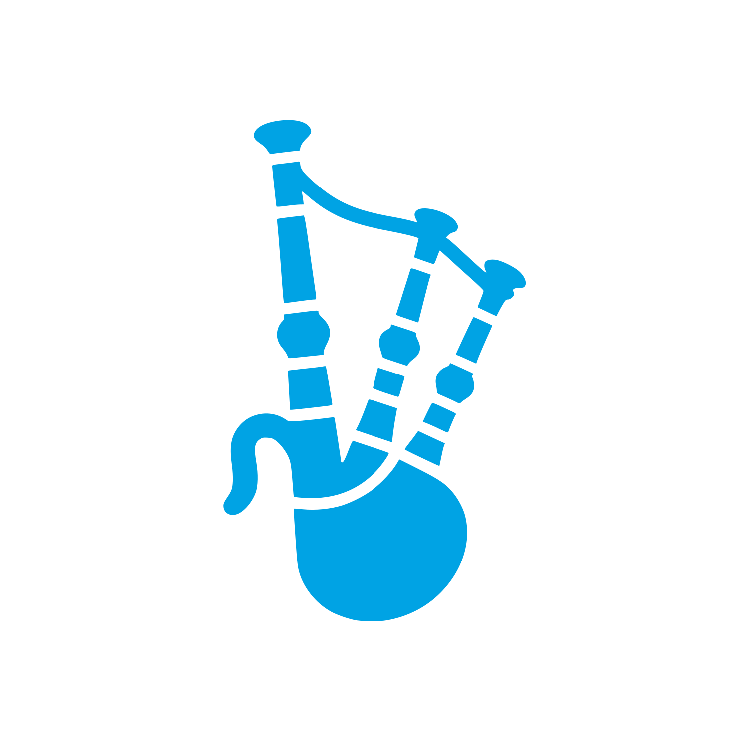 Bagpipe Logo Design #00a3e4
