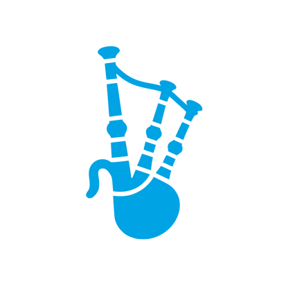 Bagpipe Logo Design #00a3e4